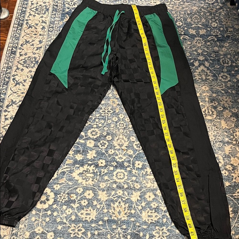 Savage X Fenty Sport Changeover Jogger Checkered Black Green Pants Modern NWT - Picture 12 of 13